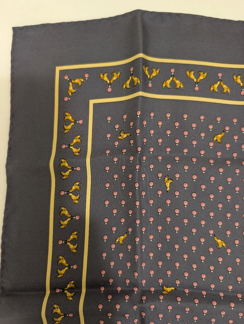 Christian Dior Silk Navy Floral Scarf